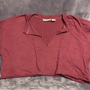 Deep v cut crop top